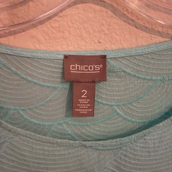 Chico’s Seafoam Blue Top - Picture 2 of 6